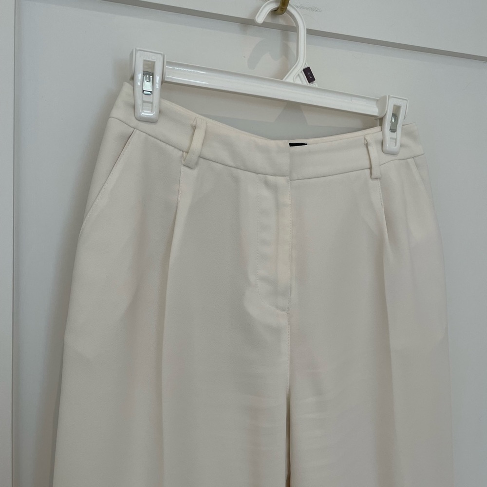 Something Navy high wasted white trousers